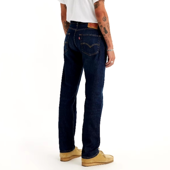 Levi's▪️33x34 Men's 505 Regular Fit Dark Wash Jeans - Picture 2 of 5